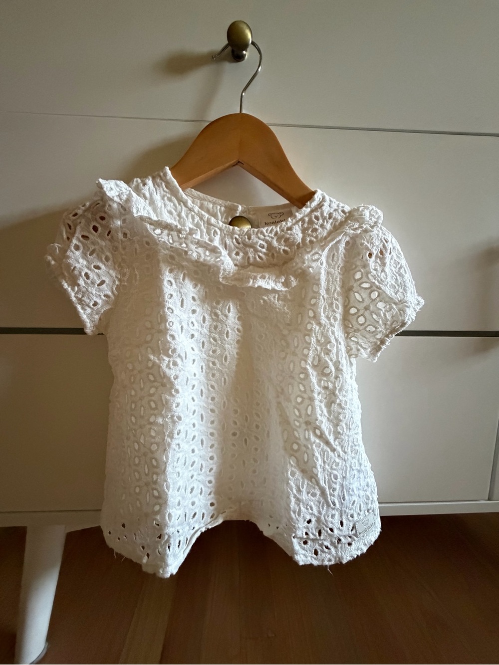 White Eyelet Cotton Toddler Top